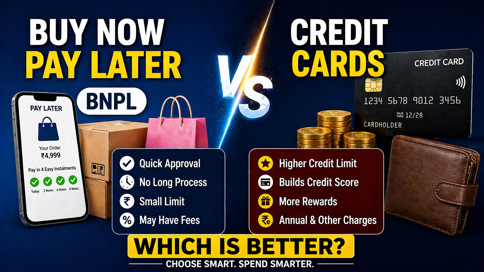Buy now, pay later vs credit cards