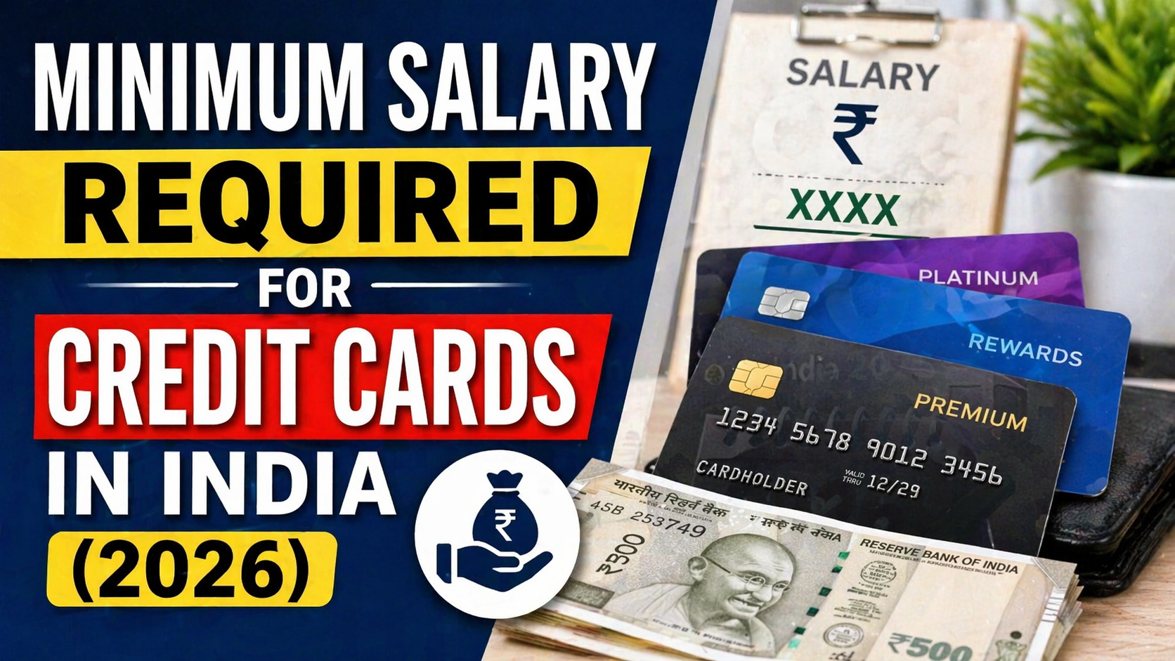 Minimum salary for credit cards in India